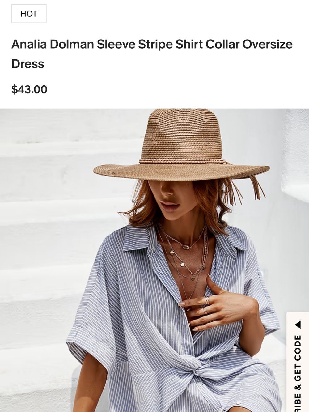 Cupshe Analia dolman sleeve striped shirt oversized dress-new with tags!